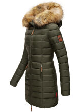 Marikoo Rose Damen Lange Winter Steppjacke Grün Größe XS - Gr. 34