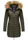 Marikoo Rose Damen Lange Winter Steppjacke Grün Größe M - Gr. 38