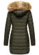 Marikoo Rose Damen Lange Winter Steppjacke Grün Größe L - Gr. 40