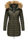 Marikoo Rose Damen Lange Winter Steppjacke Grün Größe XL - Gr. 42