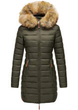 Marikoo Rose ladies long winter quilted jacket parka - Green-Gr.XXL