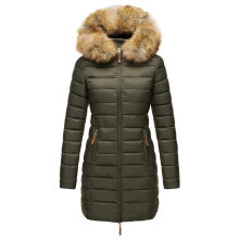 Marikoo Rose Damen Lange Winter Steppjacke Grün-Größe XXL - Gr. 44