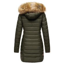 Marikoo Rose Damen Lange Winter Steppjacke Grün-Größe XXL - Gr. 44