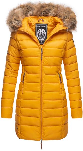 Marikoo Rose ladies long winter quilted jacket parka - Yellow-Gr.XL