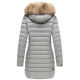 Marikoo Rose Damen Lange Winter Steppjacke Grau-Größe S - Gr. 36