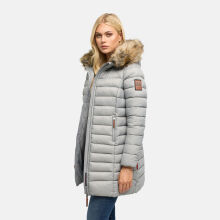 Marikoo Rose Damen Lange Winter Steppjacke Grau-Gr&ouml;&szlig;e M - Gr. 38