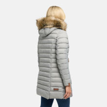 Marikoo Rose Damen Lange Winter Steppjacke Grau-Gr&ouml;&szlig;e M - Gr. 38