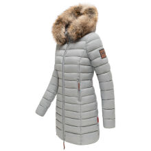 Marikoo Rose Damen Lange Winter Steppjacke Grau-Gr&ouml;&szlig;e M - Gr. 38
