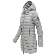 Marikoo Rose Damen Lange Winter Steppjacke Grau-Gr&ouml;&szlig;e M - Gr. 38