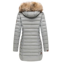 Marikoo Rose Damen Lange Winter Steppjacke Grau-Gr&ouml;&szlig;e M - Gr. 38