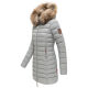 Marikoo Rose Damen Lange Winter Steppjacke Grau-Größe XL - Gr. 42