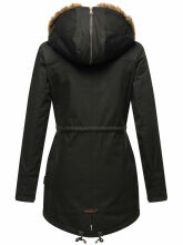 Navahoo Diamond lange Damen Winterjacke mit Teddyfell Schwarz Größe XS - Gr. 34