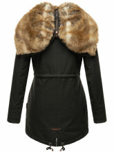 Navahoo Diamond lange Damen Winterjacke mit Teddyfell Schwarz Größe XS - Gr. 34