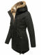 Navahoo Diamond lange Damen Winterjacke mit Teddyfell Schwarz Größe M - Gr. 38