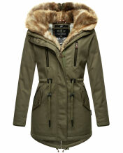 Navahoo Diamond ladies jacket with teddy fur - Green-Gr.XS