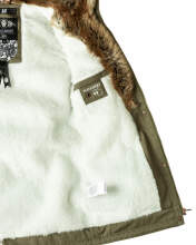 Navahoo Diamond lange Damen Winterjacke mit Teddyfell Grün  Größe XS - Gr. 34