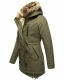 Navahoo Diamond lange Damen Winterjacke mit Teddyfell Grün  Größe S - Gr. 36