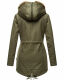 Navahoo Diamond lange Damen Winterjacke mit Teddyfell Grün  Größe L - Gr. 40