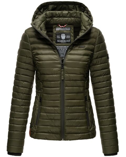 Marikoo Samtpfote leichte Damen Steppjacke Olive Größe XS - Gr. 34