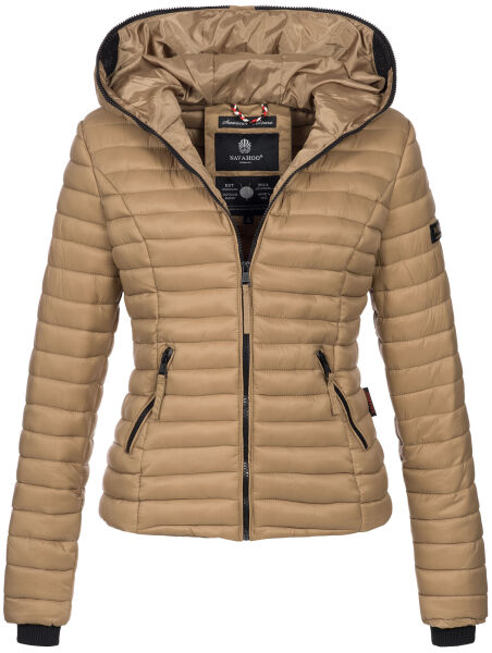 Navahoo Ladies Jacket Quilted Jacket Transition Jacket Quilted Kimuk NEW B348 Camel Size XS - Size 34