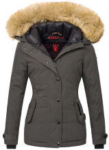 Navahoo Laura warme Damen Winterjacke mit Kapuze Anthrazit-Gr.XS