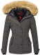 Navahoo Laura ladies winter jacket with faux fur - Anthracite-Gr.XS