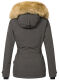 Navahoo Laura warme Damen Winterjacke mit Kapuze Anthrazit-Gr.XS