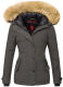 Navahoo Laura warme Damen Winterjacke mit Kapuze Anthrazit-Gr.M