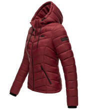 Marikoo Damen Jacke Steppjacke Übergangsjacke gesteppt Frühjahr Camouflage B403 Bordeaux Größe L - Gr. 40