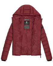 Marikoo Damen Jacke Steppjacke Übergangsjacke gesteppt Frühjahr Camouflage B403 Bordeaux Größe S - Gr. 36
