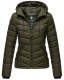 Marikoo Damen Jacke Steppjacke Übergangsjacke gesteppt Frühjahr Camouflage B403 Olive Größe L - Gr. 40