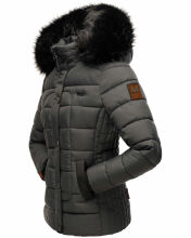 Marikoo Warm Ladies Winter Jacket Quilted Jacket Winterjacket Quilted Parka NEW B391 Anthracite Size XS - Size 34