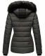 Marikoo Warm Ladies Winter Jacket Quilted Jacket Winterjacket Quilted Parka NEW B391 Anthracite Size XL - Size 42