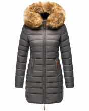 Marikoo Rose Damen Lange Winter Steppjacke Anthrazit Größe S - Gr. 36