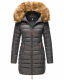 Marikoo Rose Damen Lange Winter Steppjacke Anthrazit Größe S - Gr. 36