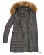 Marikoo Rose Damen Lange Winter Steppjacke Anthrazit Größe S - Gr. 36