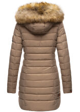 Marikoo Rose Damen Lange Winter Steppjacke Taupe Größe S - Gr. 36