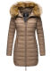 Marikoo Rose Damen Lange Winter Steppjacke Taupe Größe S - Gr. 36