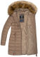 Marikoo Rose Damen Lange Winter Steppjacke Taupe Größe S - Gr. 36