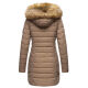 Marikoo Rose Damen Lange Winter Steppjacke Taupe-Größe S - Gr. 36