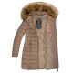 Marikoo Rose Damen Lange Winter Steppjacke Taupe-Größe S - Gr. 36