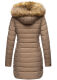 Marikoo Rose Damen Lange Winter Steppjacke Taupe Größe M - Gr. 38