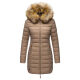 Marikoo Rose Damen Lange Winter Steppjacke Taupe-Größe L - Gr. 40