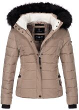 Navahoo Miamor Damen Winter Steppjacke gefüttert mit Teddyfell Taupe Größe M - Gr. 38