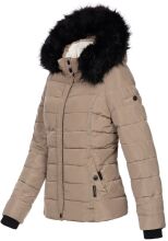 Navahoo Miamor Damen Winter Steppjacke gefüttert mit Teddyfell Taupe Größe M - Gr. 38