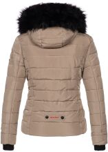 Navahoo Miamor Damen Winter Steppjacke gefüttert mit Teddyfell Taupe Größe M - Gr. 38