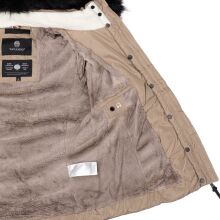 Navahoo Miamor Damen Winter Steppjacke gefüttert mit Teddyfell Taupe Größe M - Gr. 38