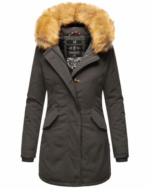 Marikoo Karmaa Damen Parka Winterjacke warm gefüttert Anthrazit Größe XS - Gr. 34