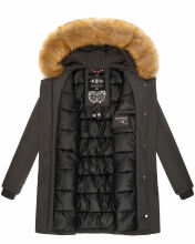 Marikoo Karmaa Damen Parka Winterjacke warm gefüttert Anthrazit Größe S - Gr. 36