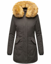 Marikoo Karmaa Damen Parka Winterjacke warm gefüttert Anthrazit Größe XL - Gr. 42